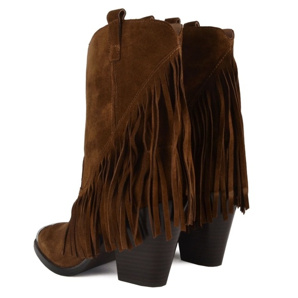 ASH ELISON BIS BOHO SUEDE LEATHER FRINGE WESTERN BOOTS RUSSET NWT SZ EUR 38 US 8 - Picture 7 of 10
